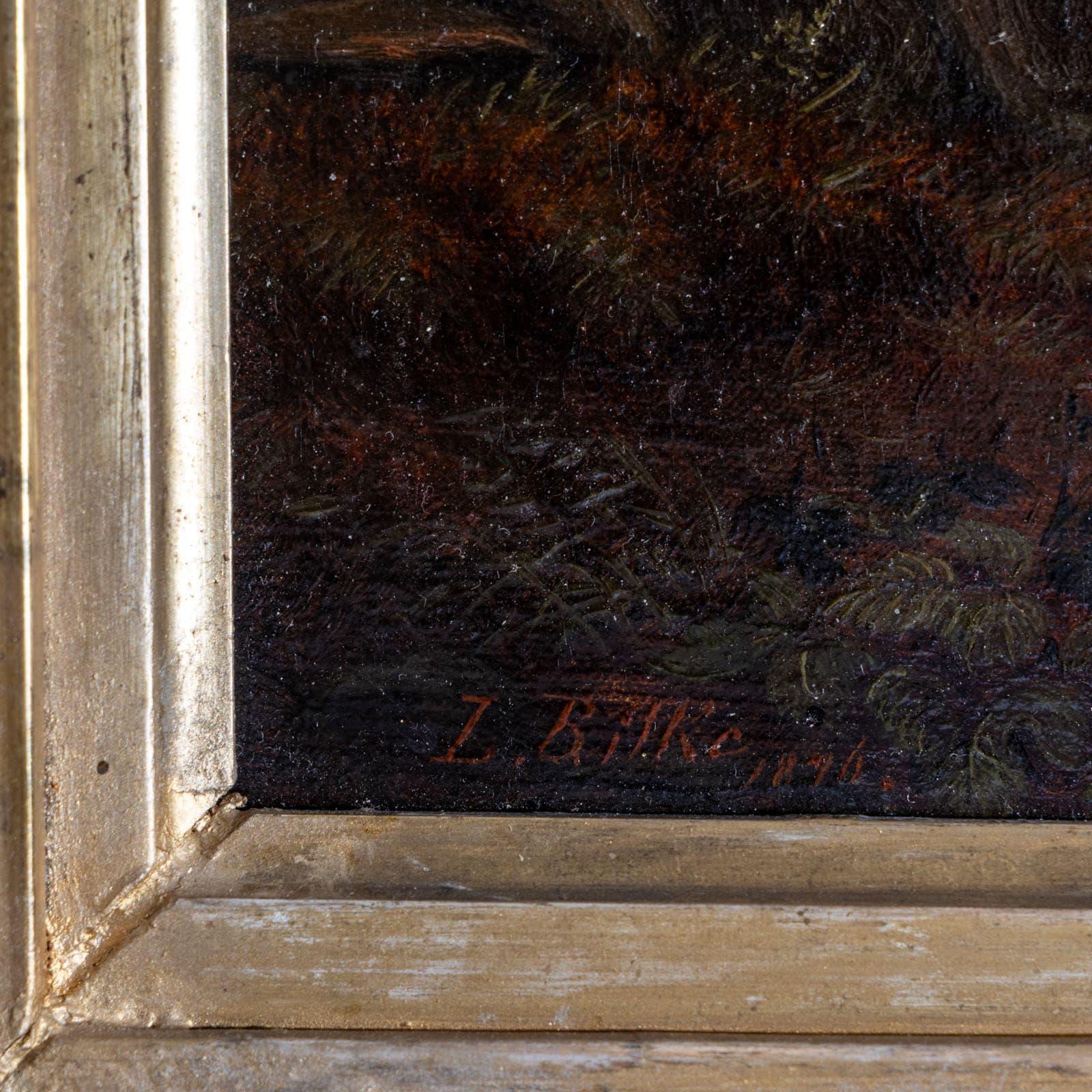 Dipinto di un crociato di ritorno a cavallo sullo sfondo di un paesaggio mediterraneo. Il cavallo e il cavaliere danno l'impressione di essere esausti.
Dopo l'originale di Karl Friedrich Lessing (1808-1880) del 1835.
Firmato L. Bilke in basso a