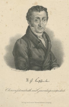 Karl G. Bretschneider, German Theologian, Lithograph, circa 1840