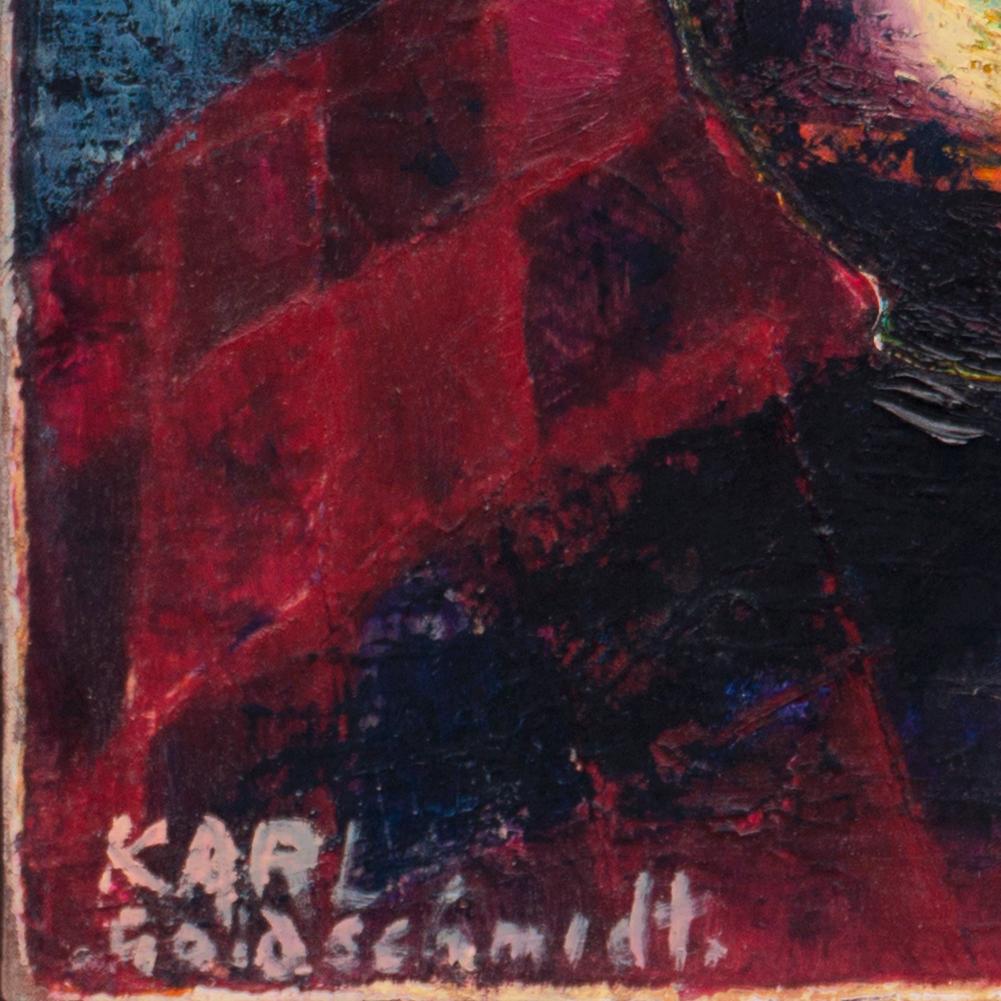 Natura morta, rose con figura che si avvicina', Espressionista tedesco, Robert Graves - Painting di Karl Goldschmidt