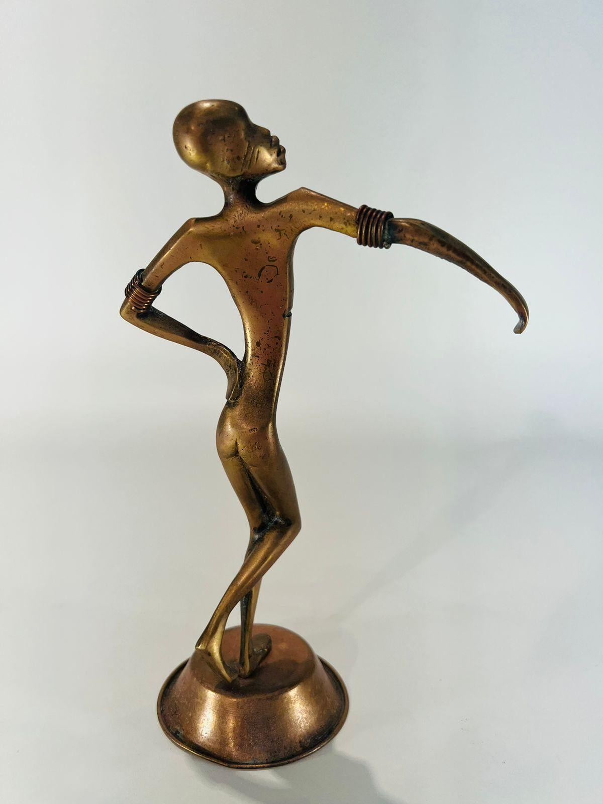Other Karl Hagenauer bronze circa 1930 austrian Art Déco african dancer For Sale