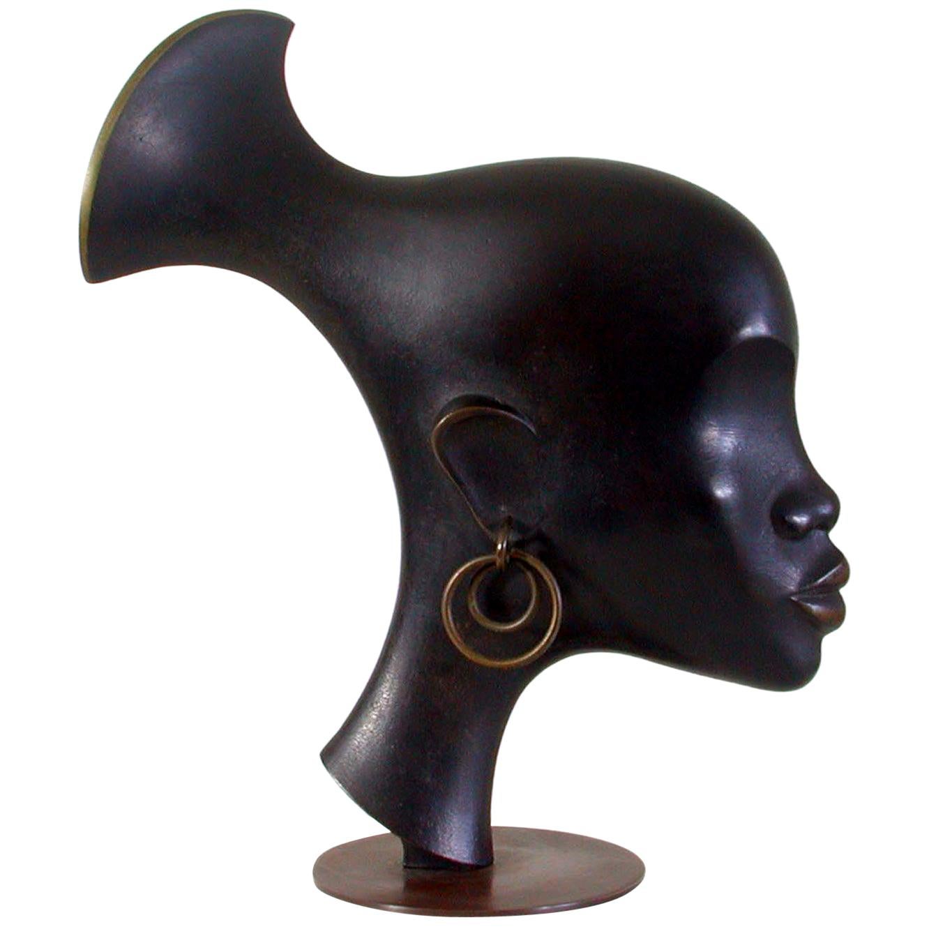 Karl Hagenauer Bronze Sculpture Head of an African Woman, 1930s