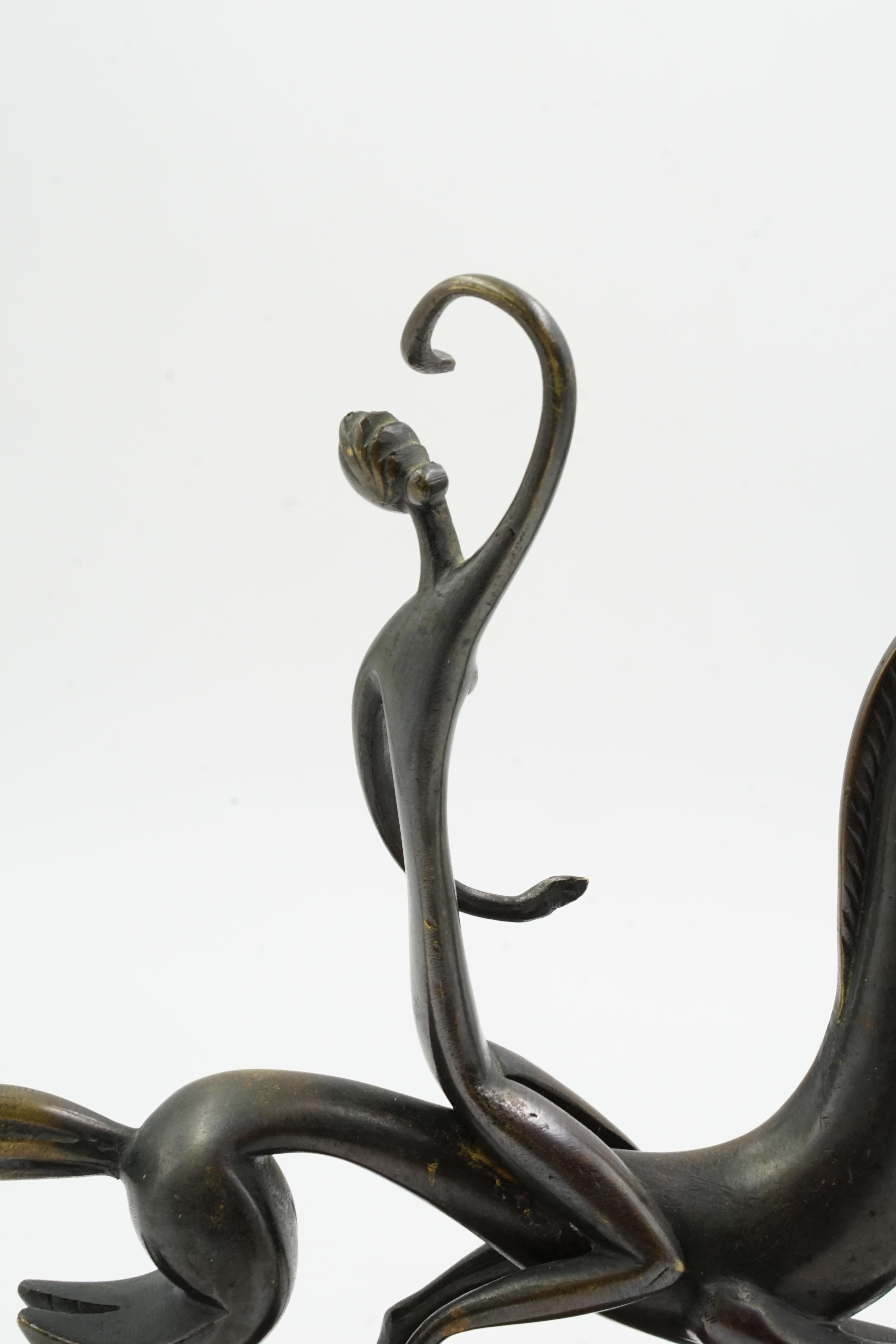 Art déco Karl Hagenauer sculpture en bronze femme à cheval en vente