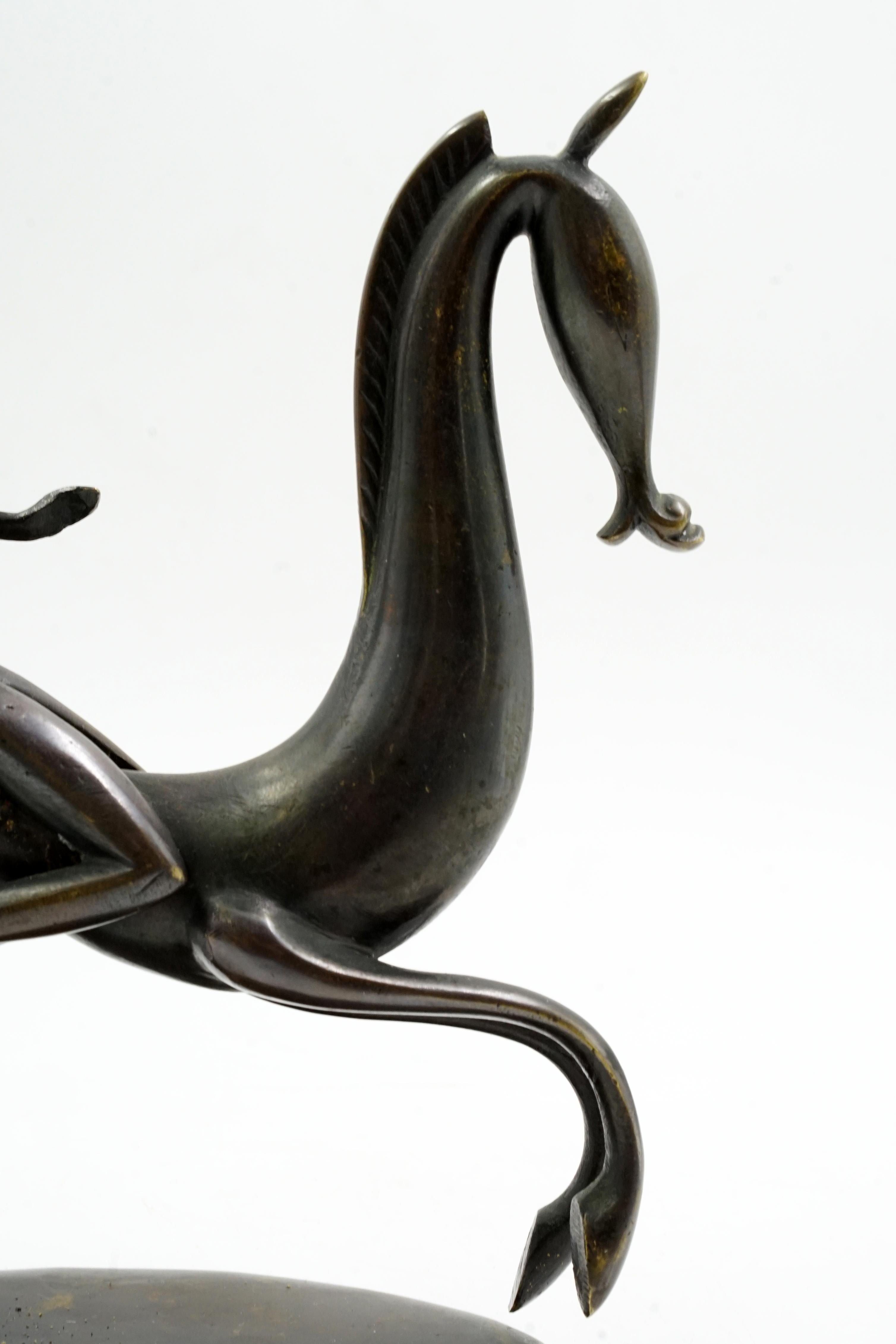 Autrichien Karl Hagenauer sculpture en bronze femme à cheval en vente