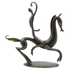 Karl Hagenauer sculpture en bronze femme à cheval