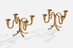 Karl Hagenauer, Candelabras, Brass, Austria, 1940s