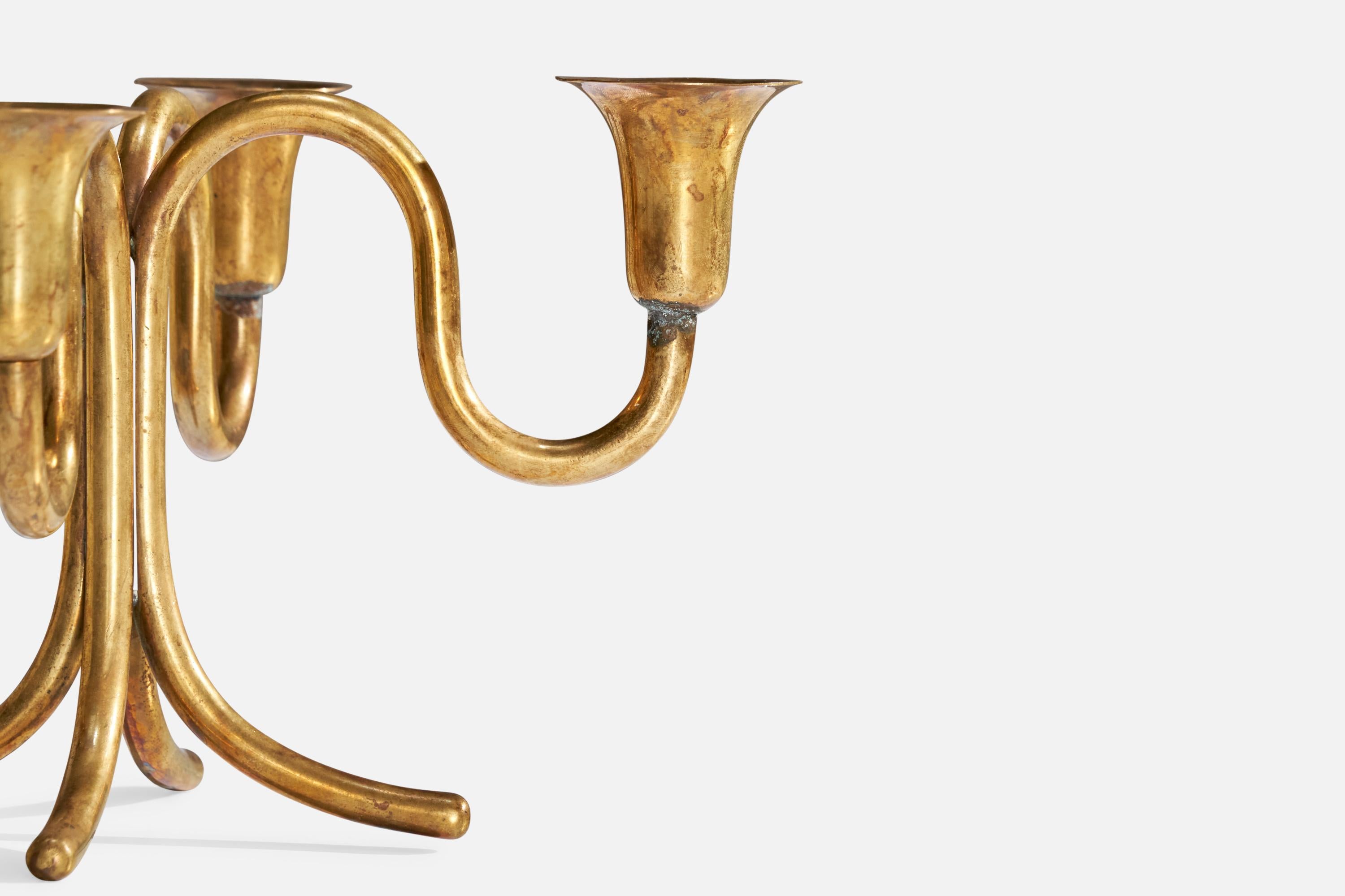 Karl Hagenauer, Candelabras, Brass, Austria, 1940s For Sale 1