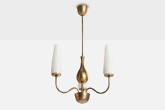 Karl Hagenauer, Chandelier, Brass, Glass, Austria, 1940s