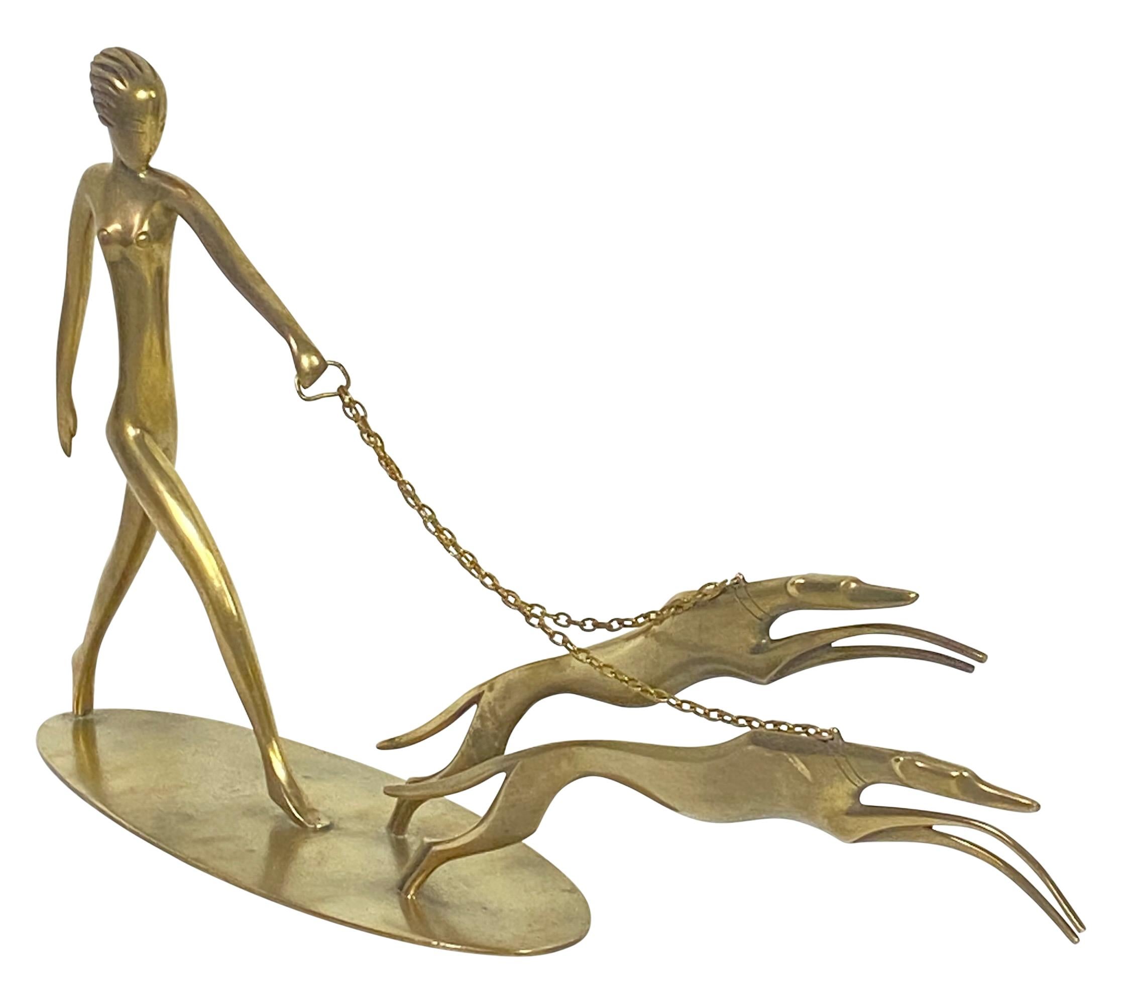 Karl Hagenauer “Diana with Dogs” Bronze Art Deco Sculpture 3