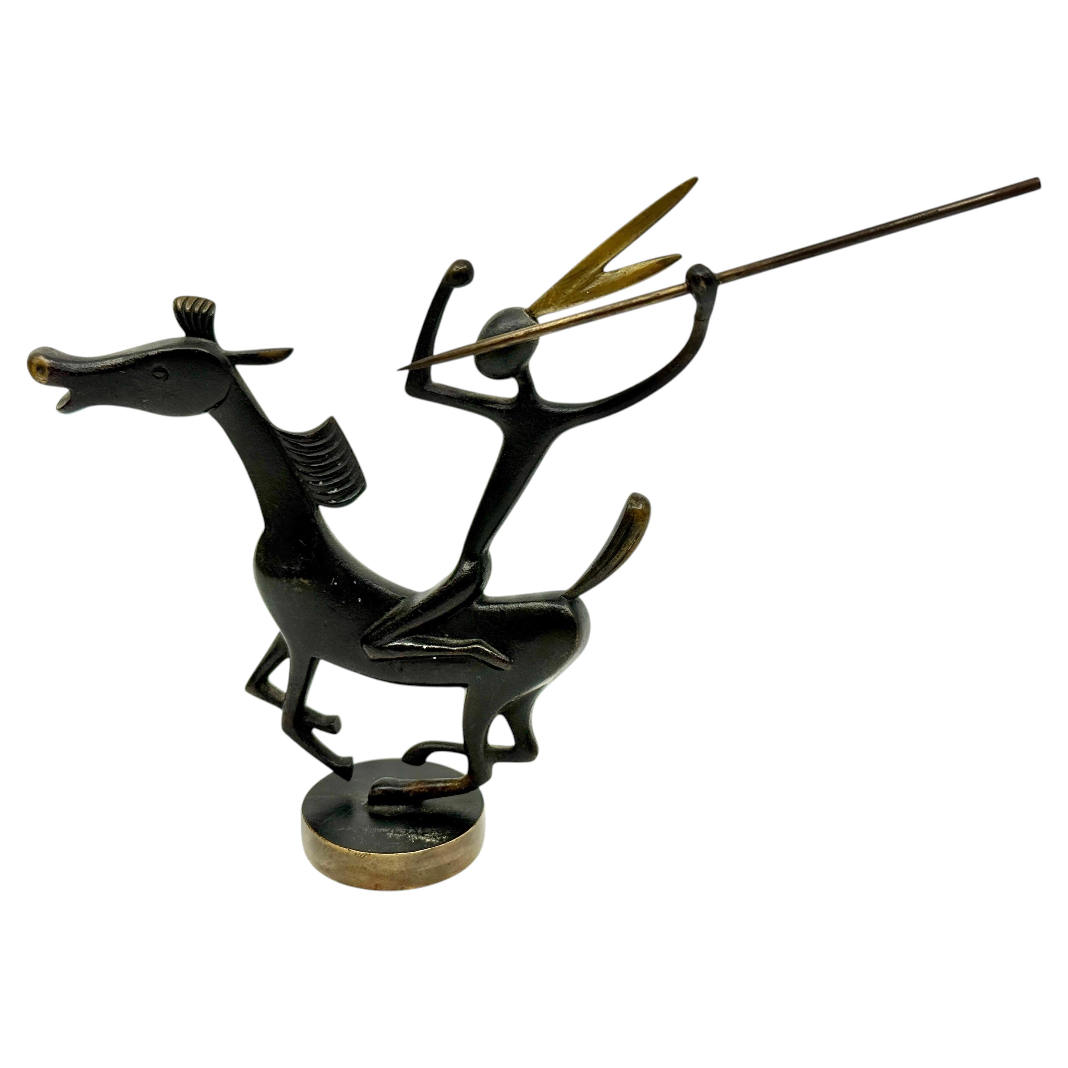 Karl Hagenauer Native American on Horseback Bronze Figure