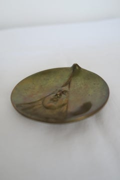 Karl Hagenauer Solid Brass Face Ashtray, Designed 1900, Manufactured, 1950s