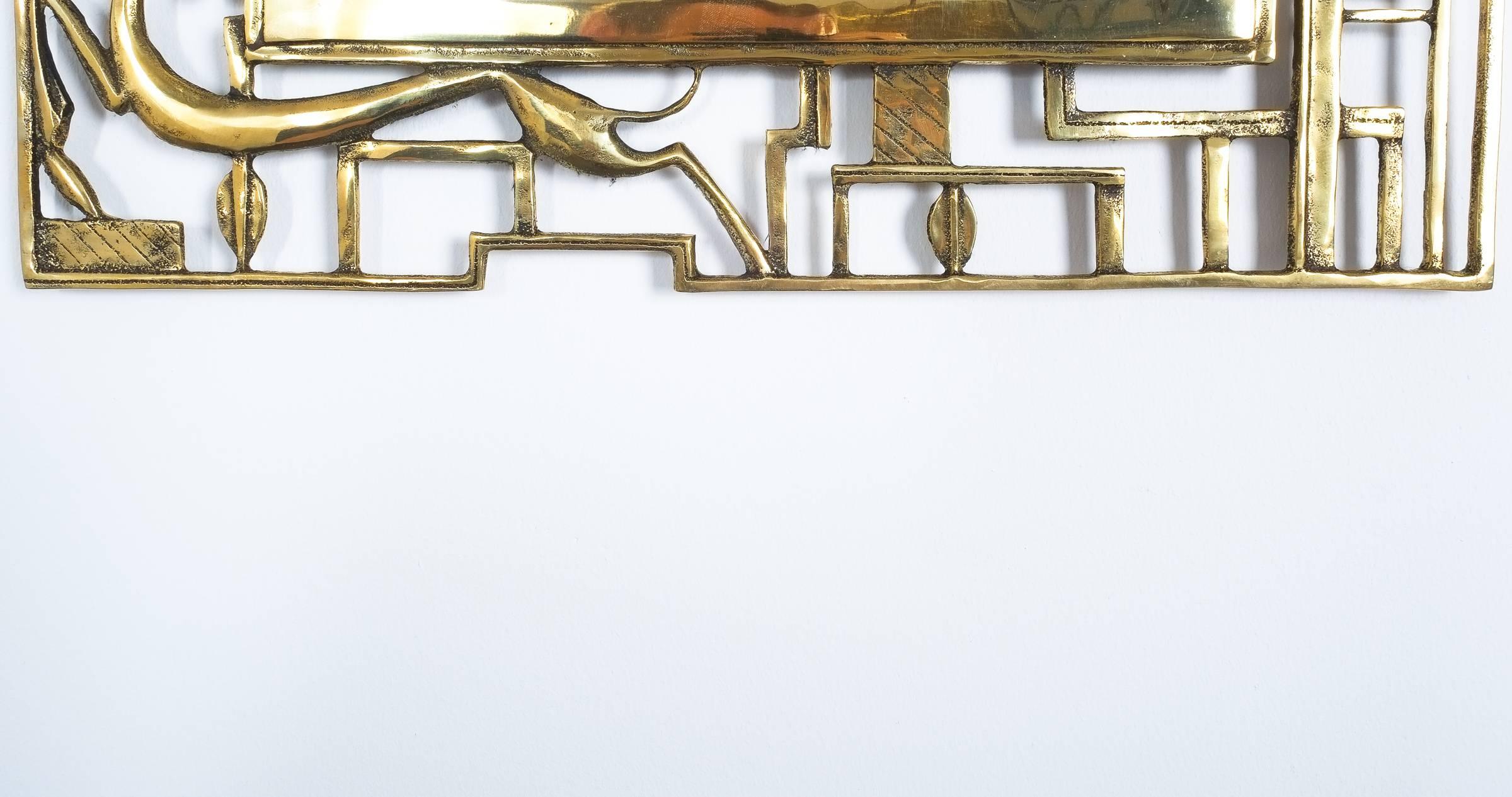 Karl Hagenauer Style Brass Wall Mirror, Austria, 1930 3
