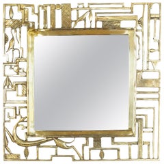 Karl Hagenauer Style Brass Wall Mirror, Austria, 1930