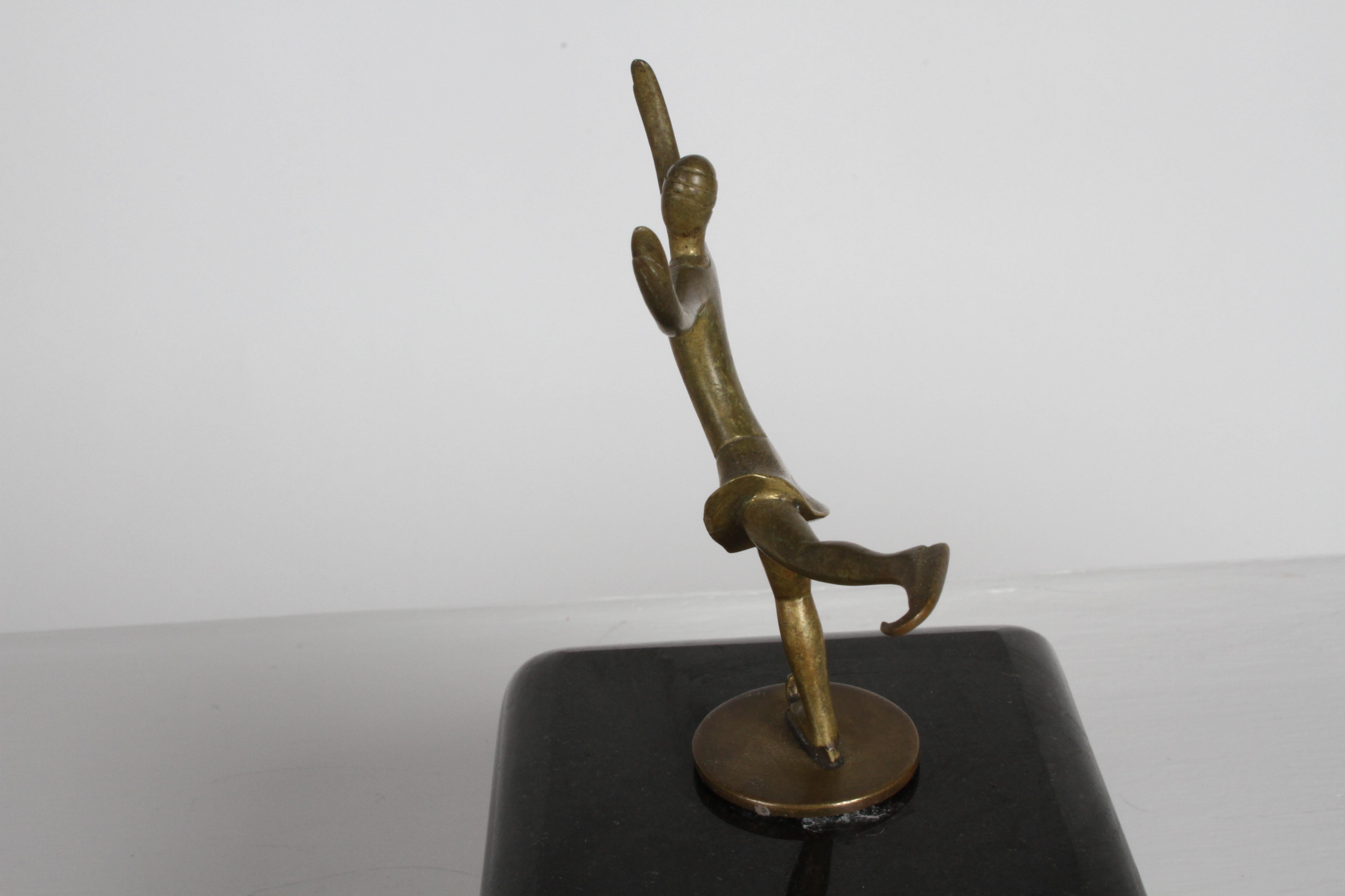 Karl Hagenauer (wHw) 1920s Wiener Werkstätte Bronze Miniature Figure Skater  For Sale 7