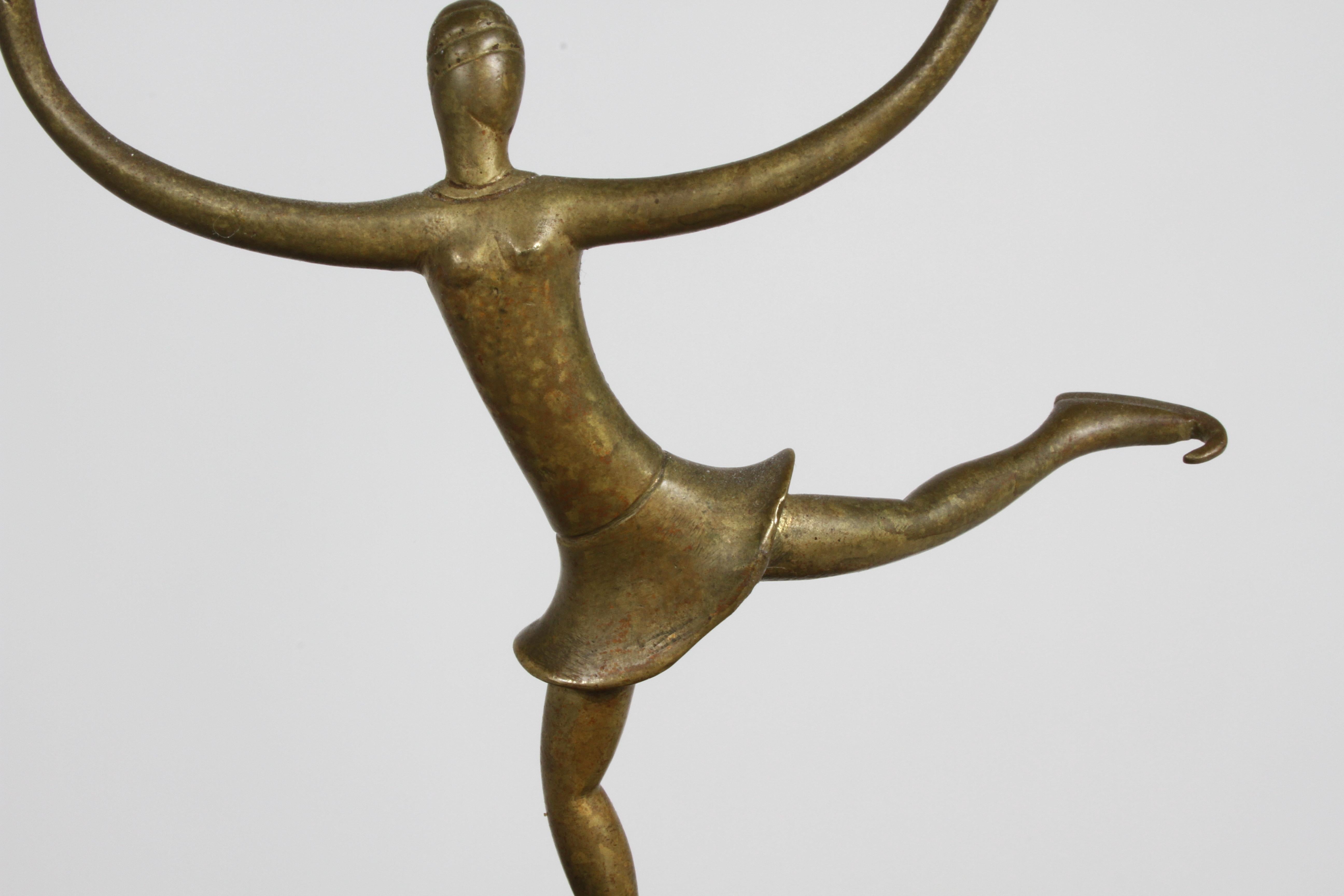 Karl Hagenauer (wHw) 1920s Wiener Werkstätte Bronze Miniature Figure Skater  For Sale 8
