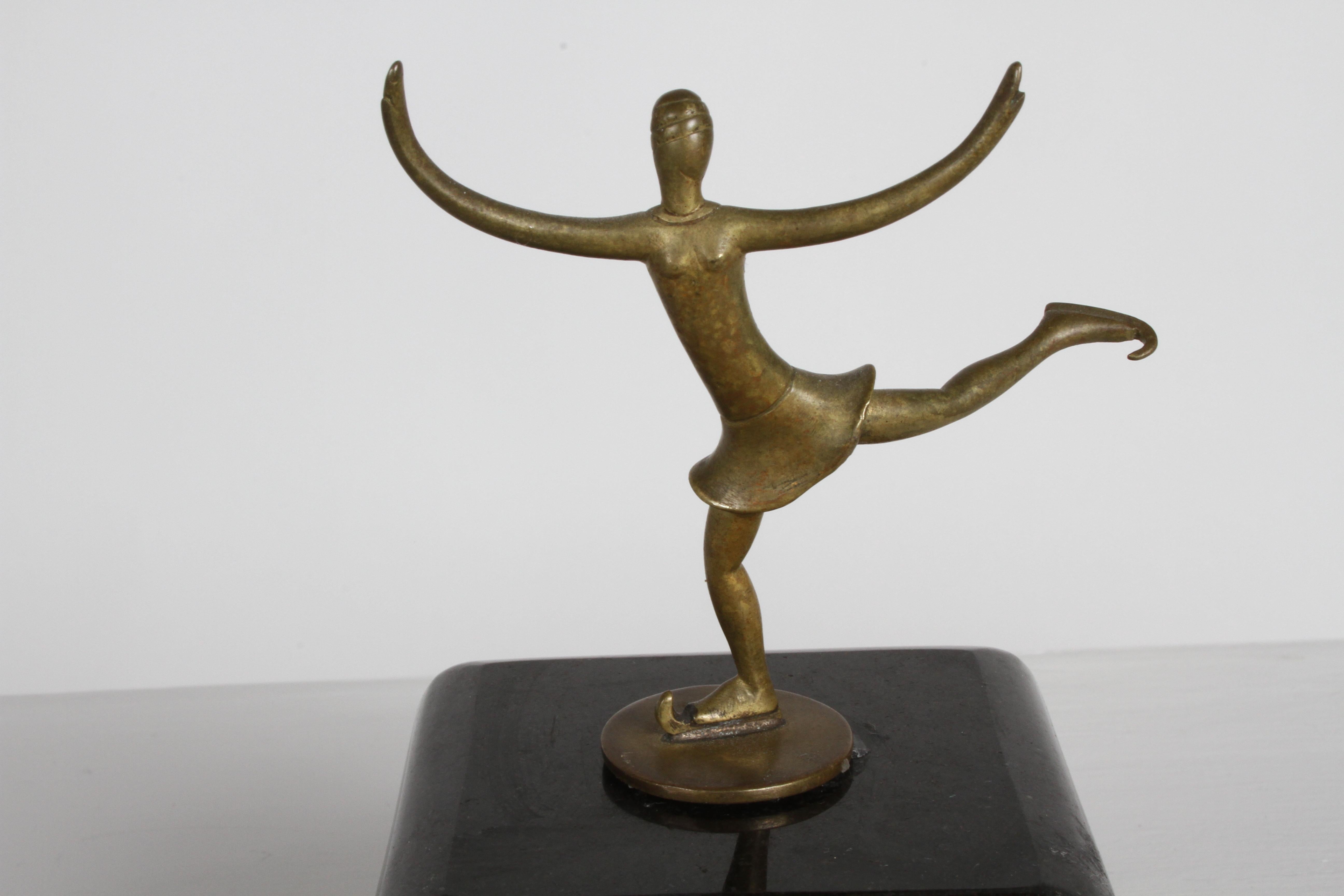 Karl Hagenauer (wHw) 1920s Wiener Werkstätte Bronze Miniature Figure Skater  For Sale 11