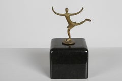 Karl Hagenauer (wHw) 1920er Jahre Wiener Werkstätte Bronze Miniature Eiskunstläufer