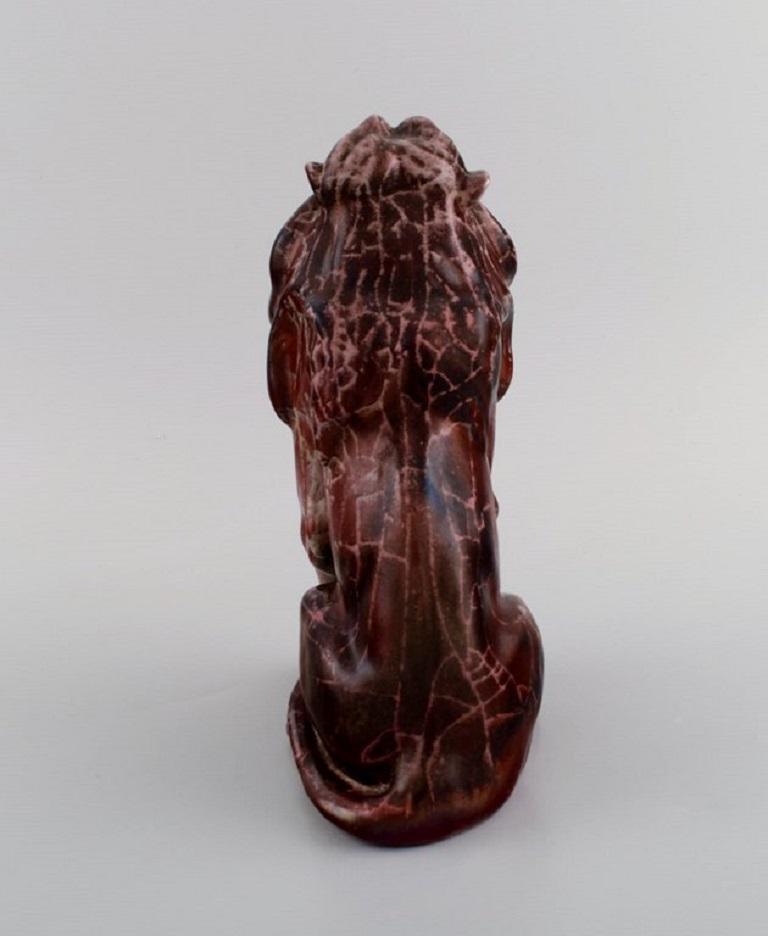 Karl Hansen Reistrup für Khler, sehr seltener Löwe aus glasiertem Steingut (Glasiert) im Angebot