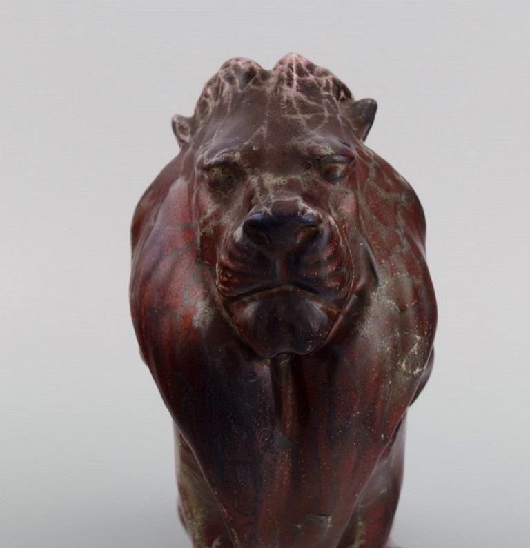 Karl Hansen Reistrup for Kähler, Very Rare Lion in Glazed Stoneware For Sale 2