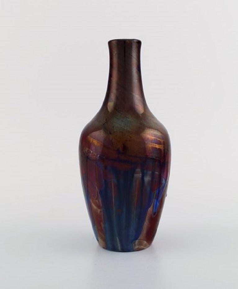 Art Nouveau Karl Hansen Reistrup for Kähler, Antique Vase in Glazed Ceramics, 1890s For Sale