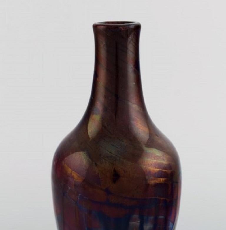 Danish Karl Hansen Reistrup for Kähler, Antique Vase in Glazed Ceramics, 1890s For Sale