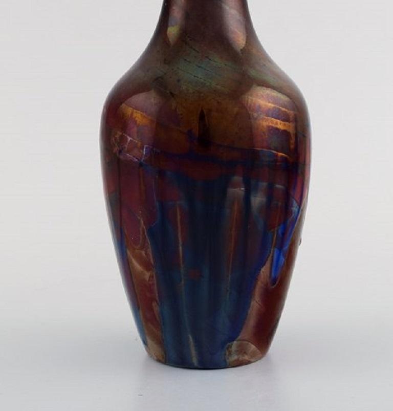 Late 19th Century Karl Hansen Reistrup for Kähler, Antique Vase in Glazed Ceramics, 1890s For Sale