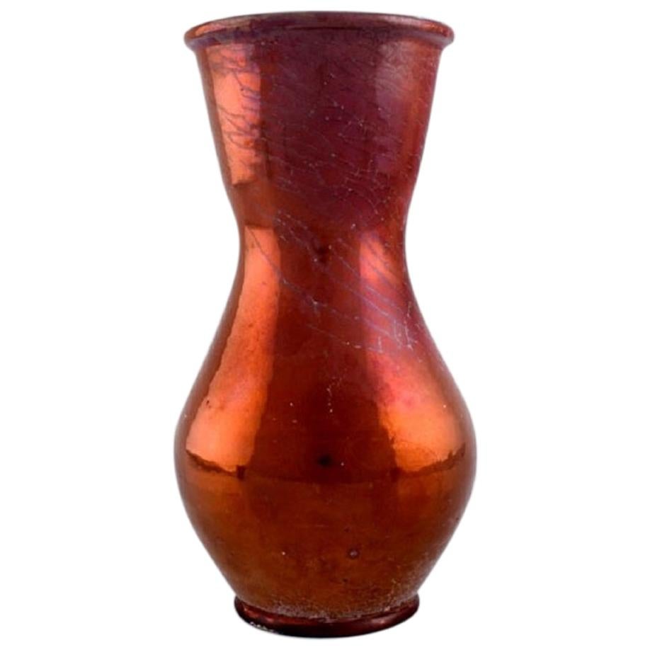 Antike Vase aus glasierter Keramik von Karl Hansen Reistrup für Khler, 1890er Jahre im Angebot