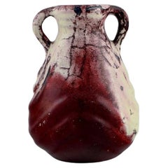 Karl Hansen Reistrup for Kähler, Antique Vase with Handles in Glazed Ceramics