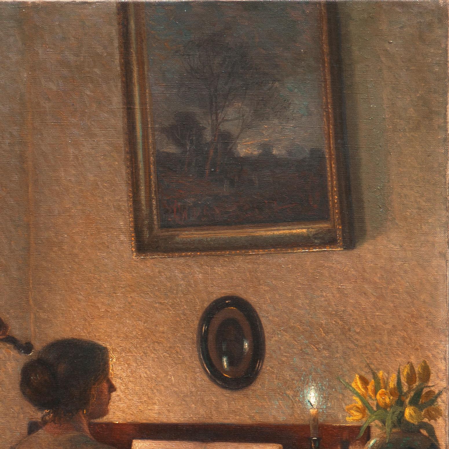 'Piano And Violin Recital', Paris Salon, Royal Academy, Still Life of Tulips - Academic Painting by Karl Harald Alfred Broge