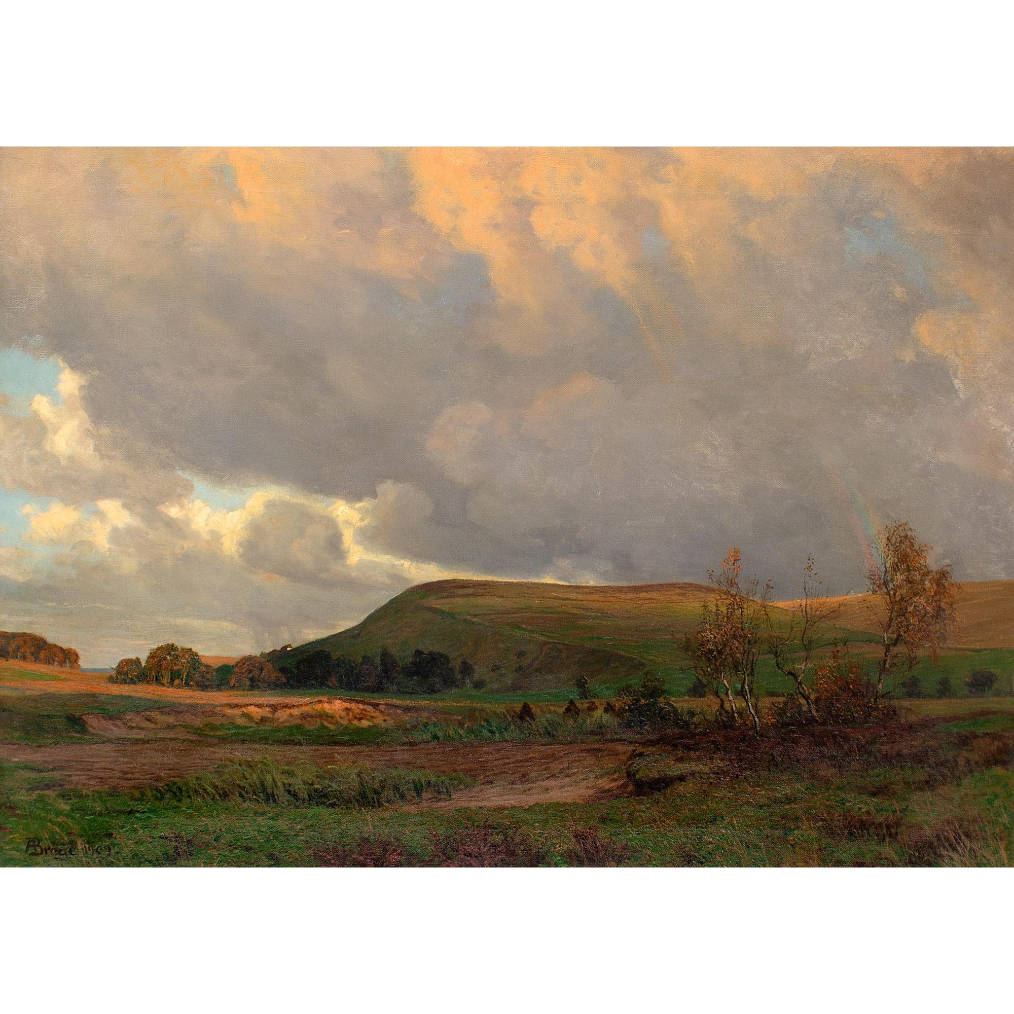 Karl Harald Alfred Broge, Una vista de Arrenakke Bakke, Pintura al óleo 1