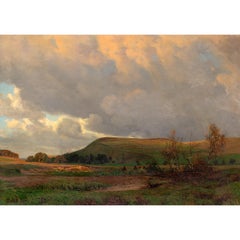 Karl Harald Alfred Broge, A View Of Arrenakke Bakke, peinture à l'huile