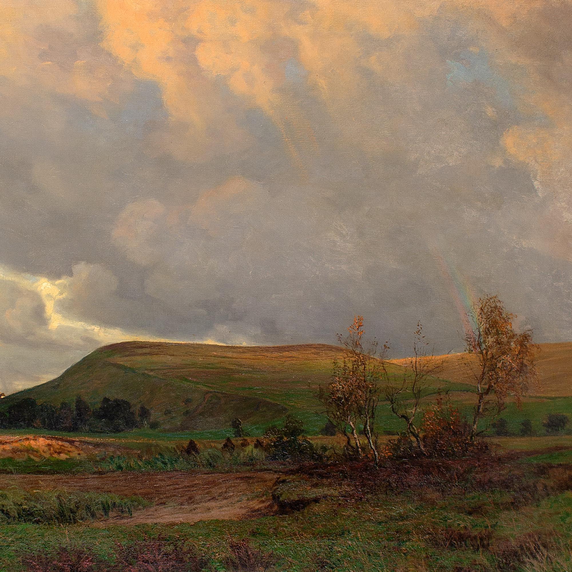 Karl Harald Alfred Broge, A View Of Arrenakke Bakke, Oil Painting 1