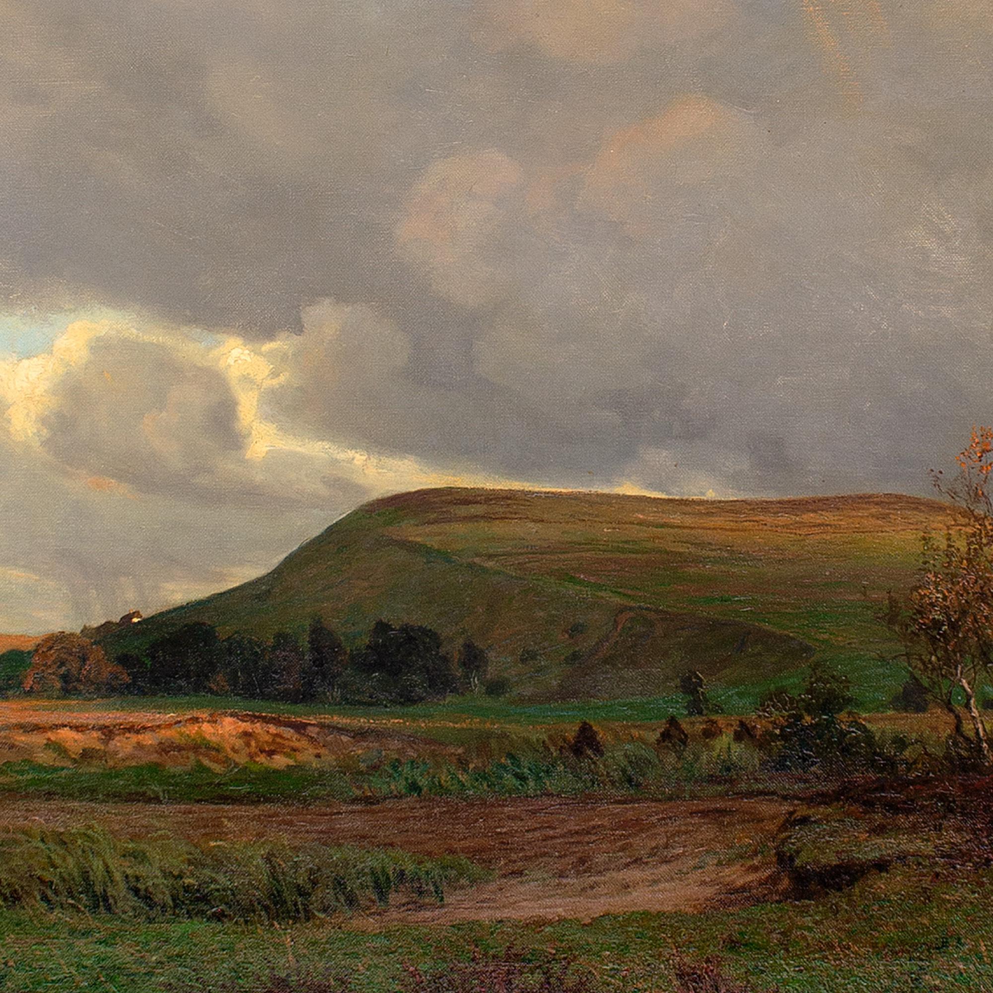 Karl Harald Alfred Broge, A View Of Arrenakke Bakke, Oil Painting 2