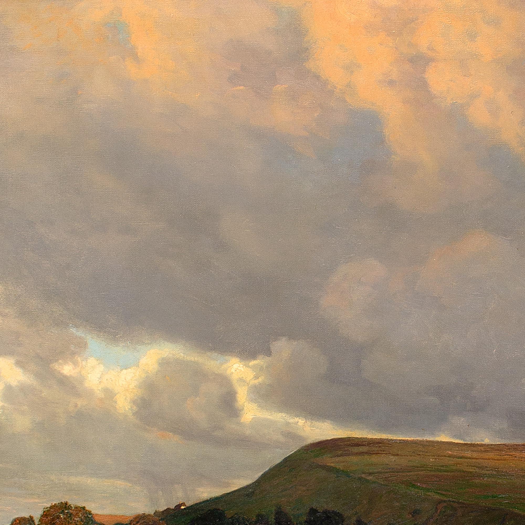 Karl Harald Alfred Broge, A View Of Arrenakke Bakke, Oil Painting 4
