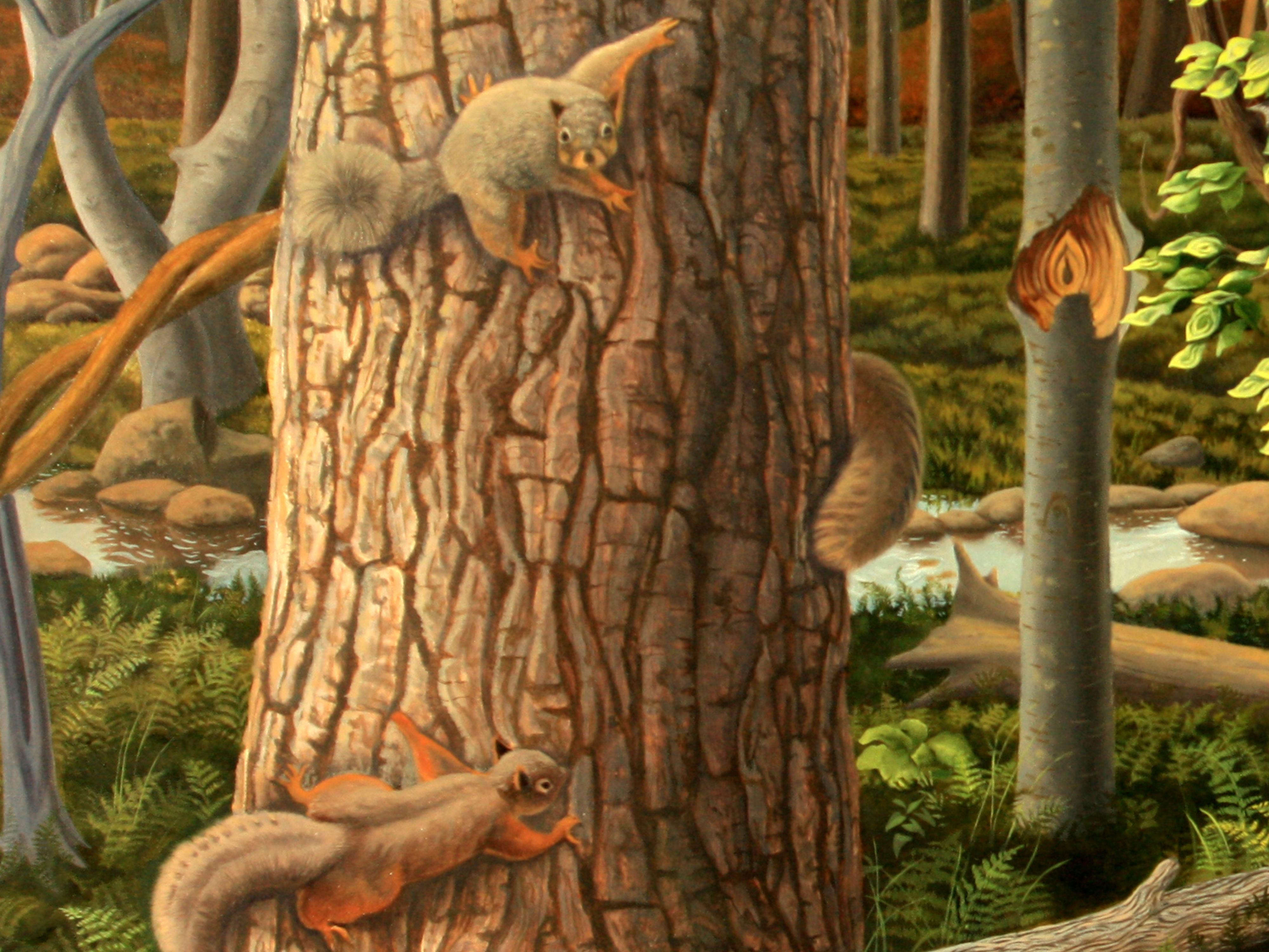 Fascino dei fringuelli, 2022, Olio su pannello di alluminio, pittura ad olio pastorale surrealista - Painting di Karl Hartman