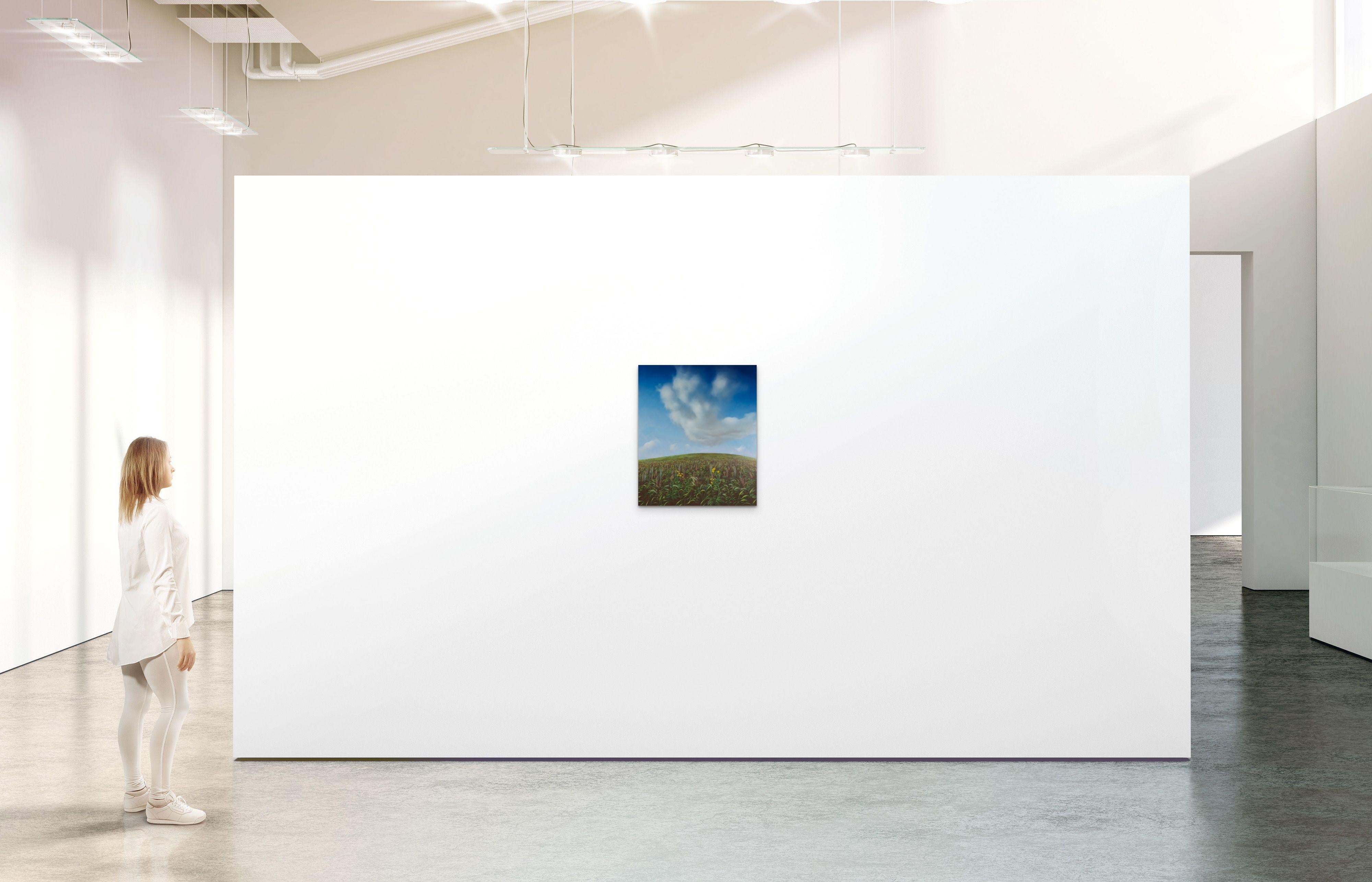 Cumulus flottant, peinture à l'huile pastorale surréaliste - Réalisme américain Painting par Karl Hartman