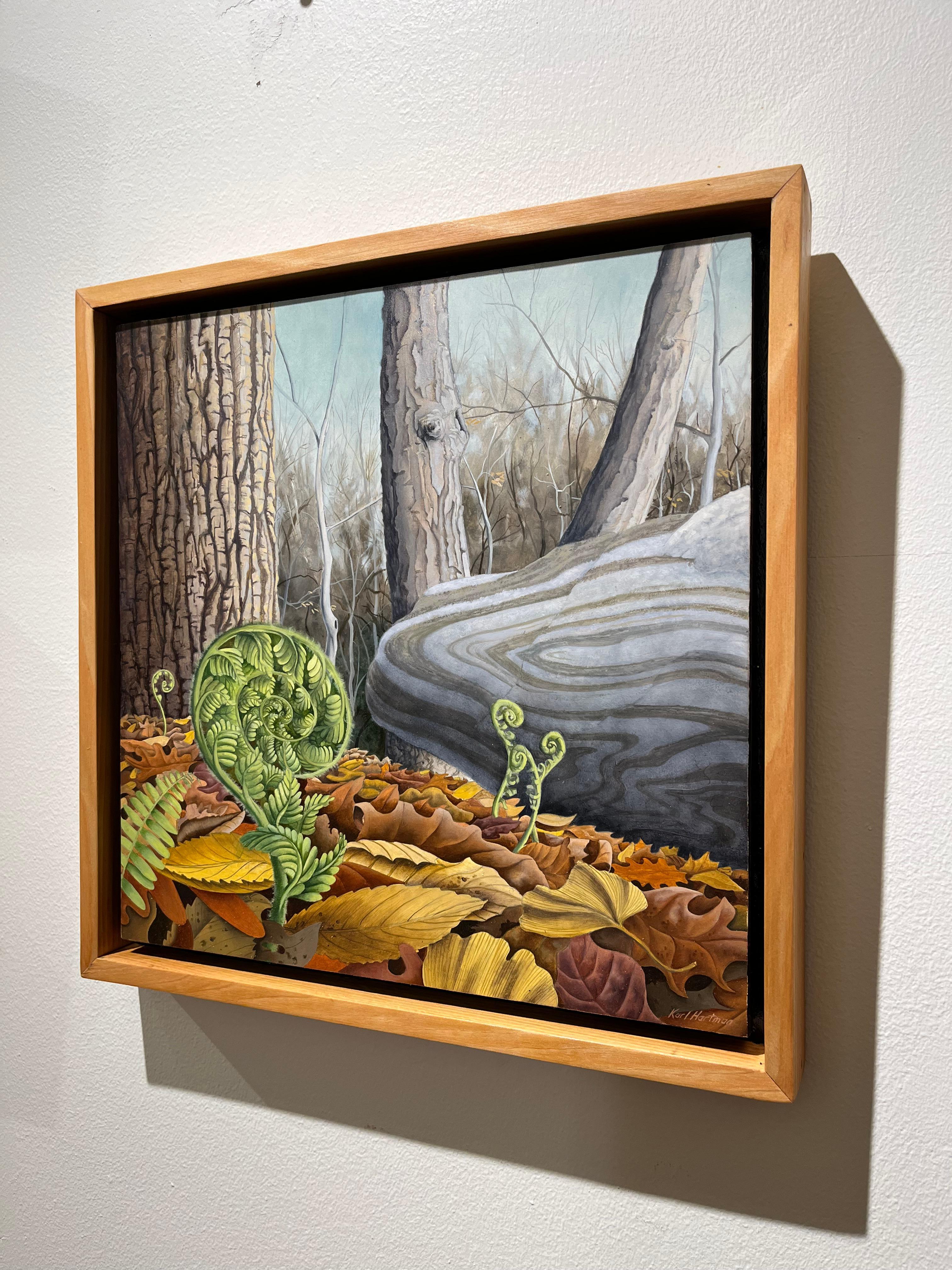 Karl Hartman, Unfurl, 2023, Öl auf Aluminium, lebendiges Gemälde im Angebot 4