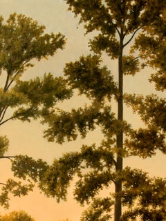 Last Light, 2022, Öl auf Aluminiumplatte, surrealistisches pastorales Ölgemälde