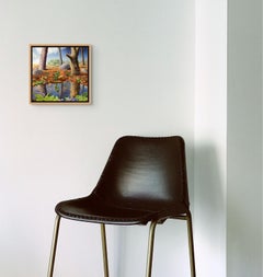 Reflections of Ferns,  Lush Nature Forest Wooded Landscape Near Lake