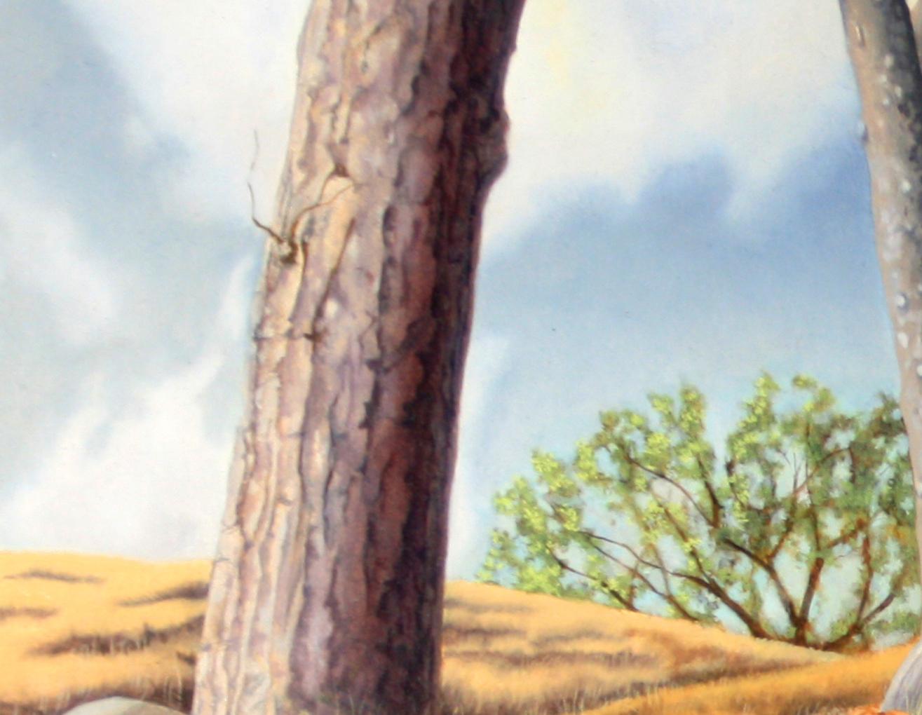 Reflets de fougères,  Nature luxuriante Forêt Boisée Paysage Près d'un lac - Réalisme américain Painting par Karl Hartman