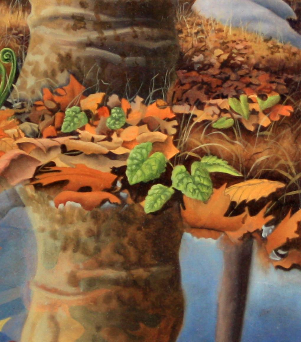 Reflets de fougères,  Nature luxuriante Forêt Boisée Paysage Près d'un lac en vente 3