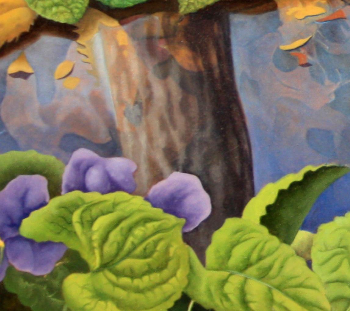 Reflets de fougères,  Nature luxuriante Forêt Boisée Paysage Près d'un lac en vente 4