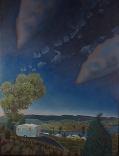Summers Night, surrealist pastoral oil painting