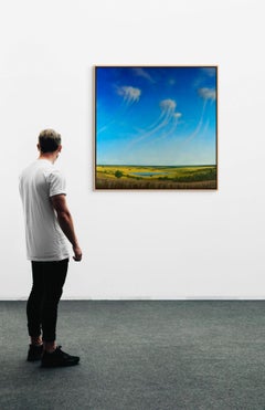 Virga Over Rolling Plains, Oil Painting by Karl Hartman, 38 x 38 Inches