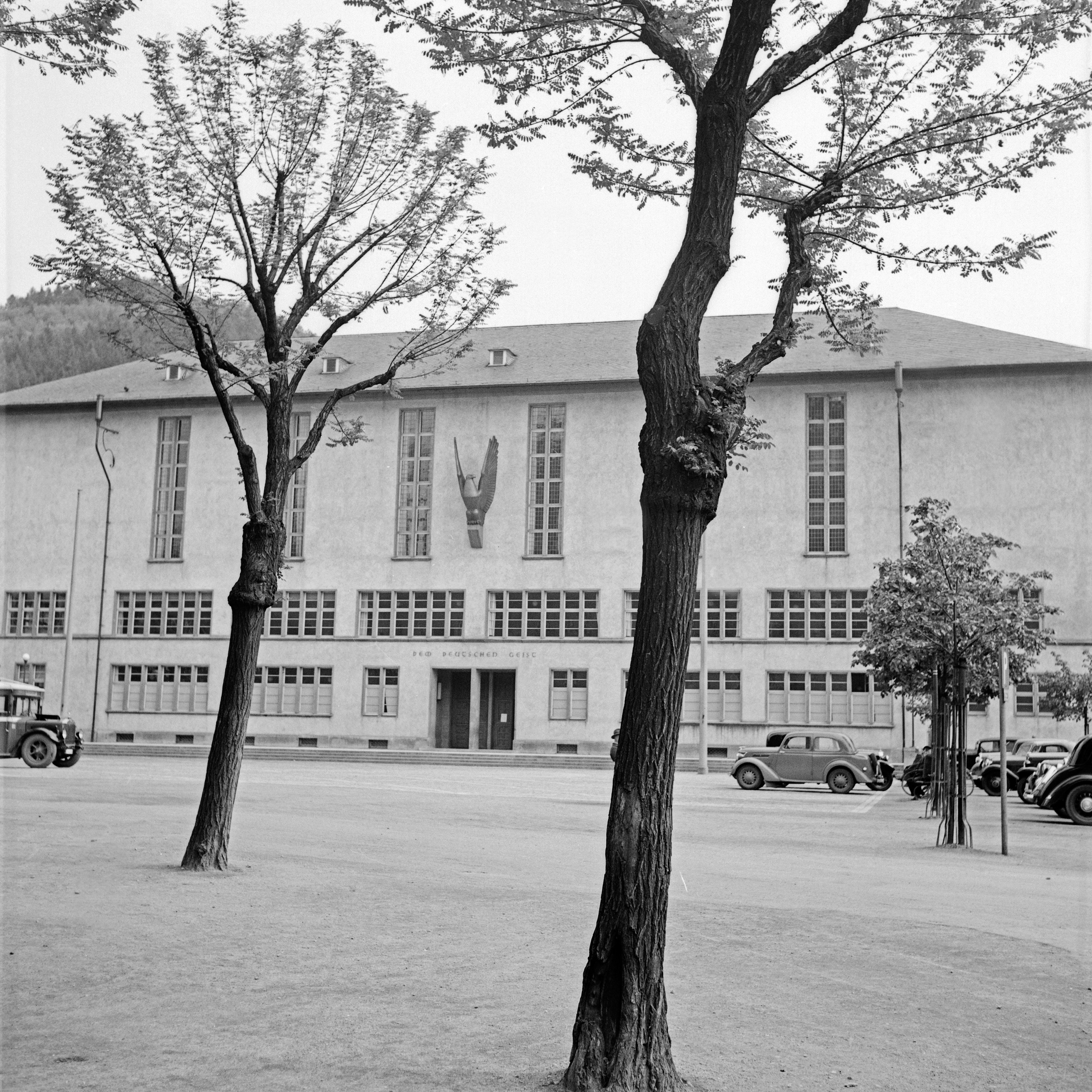 Karl Heinrich Lämmel Black and White Photograph - Building of Heidelberg university, Germany 1938, PrintedLater