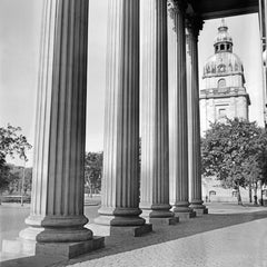 Columns at entrance of Darmstadt theatre, Germany 1938 Printed Later 