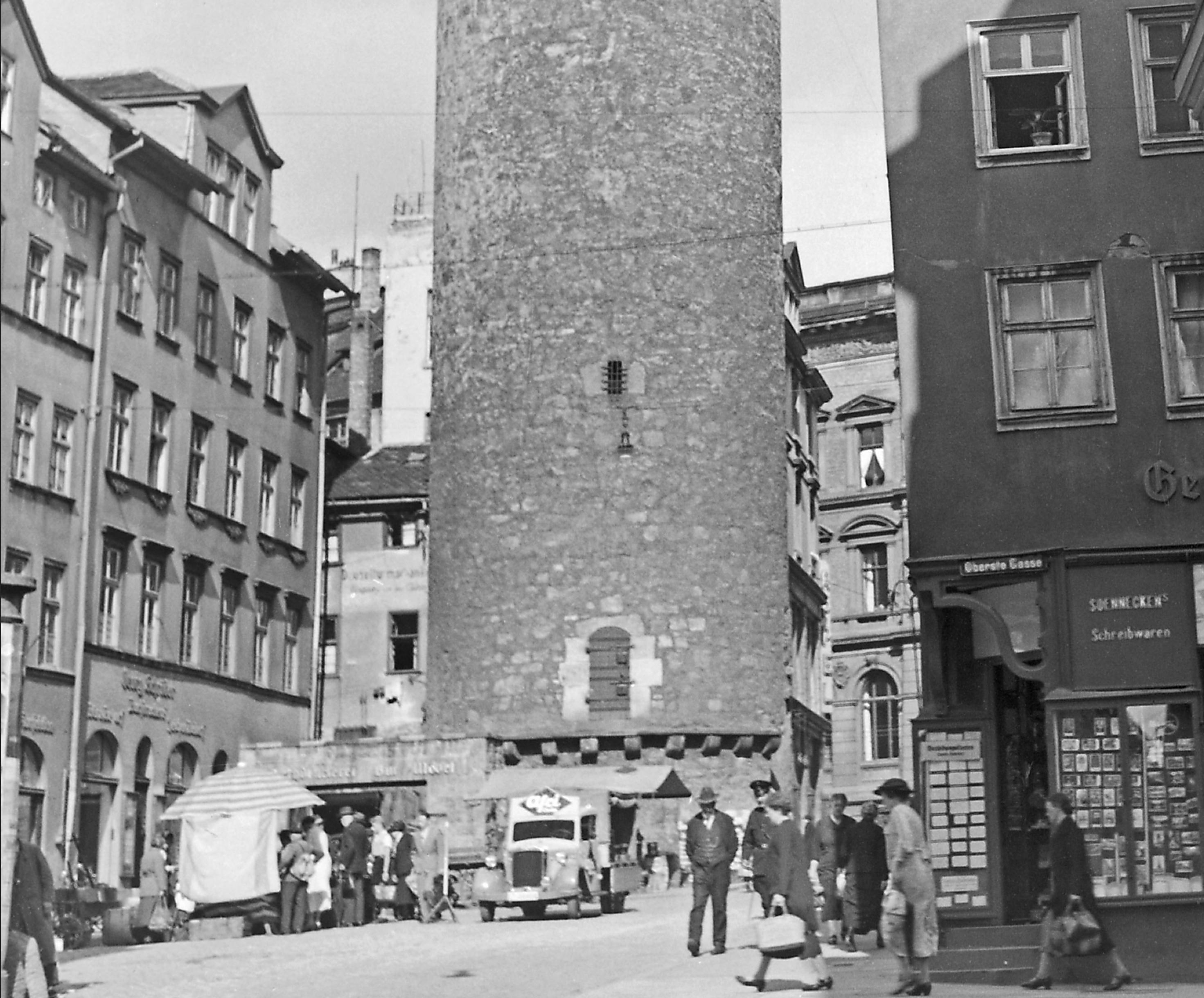 Druselturm tower at the old city of Kassel, Germany 1937 Printed Later  - Photograph by Karl Heinrich Lämmel