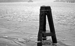 Foggy winter day at Koenigsberg harbor, East Prussia Germany 1934 Printed Later