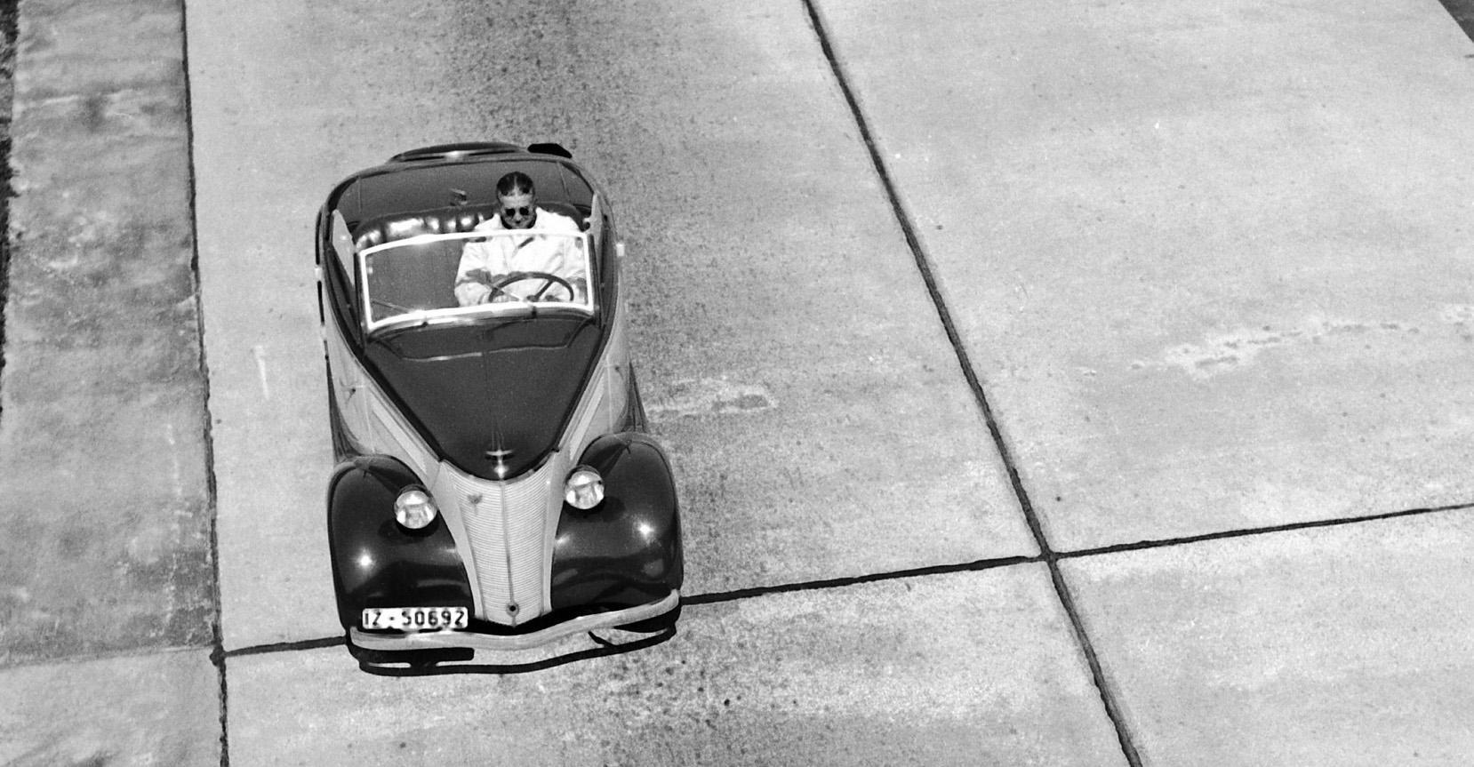 Ford Eifel bridge Reichsautobahn highway Bayreuth, Germany 1935 Printed Later - Photograph by Karl Heinrich Lämmel