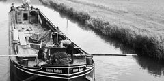 Freight ship on river Altmuehl at Altmuehltal valley, Germany 1937 Printed Later