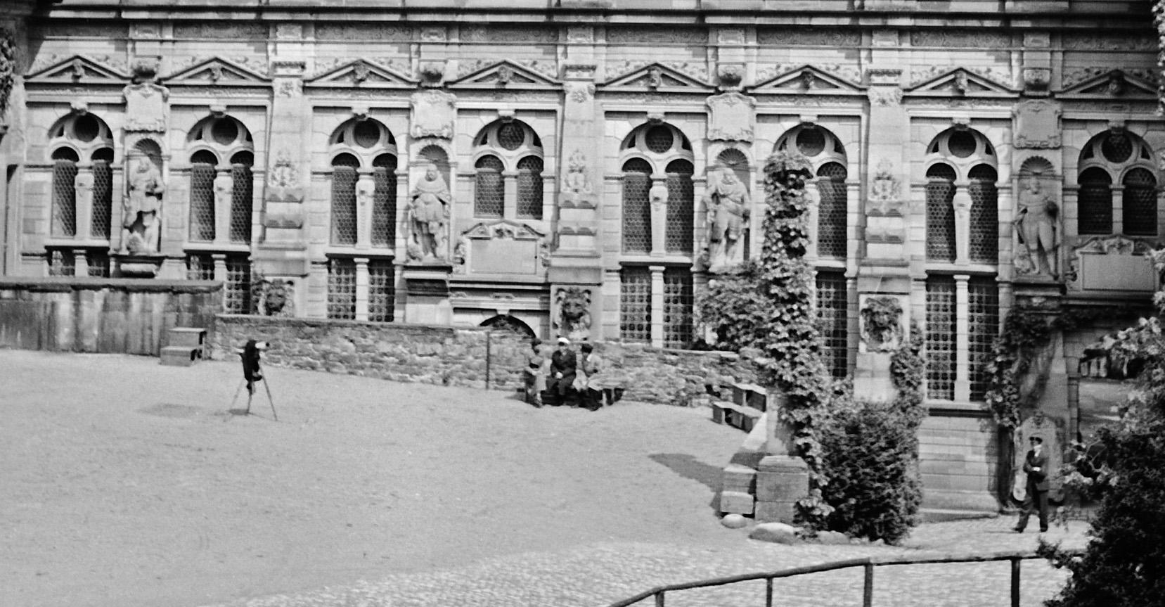 Friedrichsbau building at Castle, Heidelberg Germany 1938, Printed Later - Photograph by Karl Heinrich Lämmel